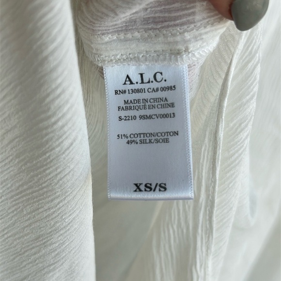 ALC Silk Cotton Blend Long Sleeve Coverup Dress - Picture 4 of 6